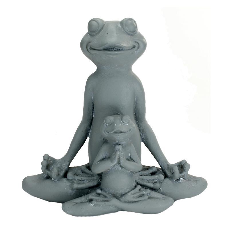 Set Of 3 Cast Iron Frogs Yoga Poses One On Lily Pad Approx Sz 5