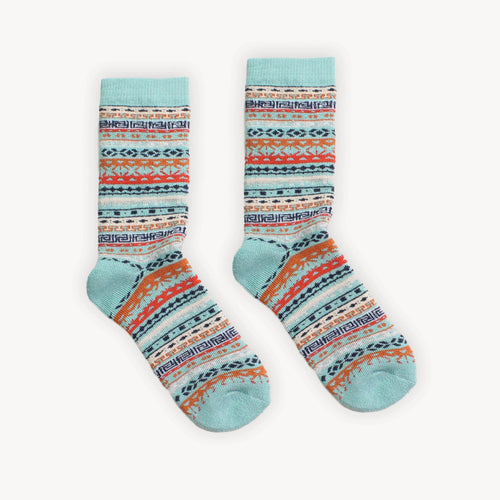 Alpaca Crew Socks - Multi-Aqua-Socks-Balderson Village Cheese Store