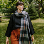 Alpaca Seamless Retro Grey Plaid Scarf-Apparel & Accessories-Balderson Village Cheese Store