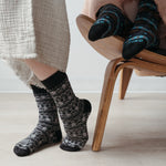 Alpaca Thick Print Socks - Aqua-Socks-Balderson Village Cheese Store