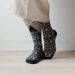 Alpaca Thick Print Socks - Grey Mosaic-Socks-Balderson Village Cheese Store