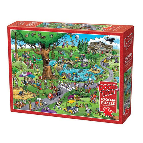 DoodleTown: Par for the Course Puzzle-Jigsaw Puzzles-Balderson Village Cheese Store