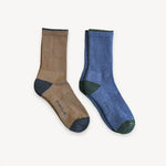 Pokoloko Heel Toe Socks - 2 Pack - Naval / Walnut-Socks-Balderson Village Cheese Store