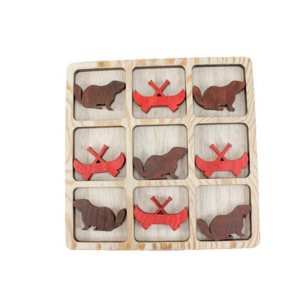 Canoe & Beaver Tic Tac Toe-Board Game-Balderson Village Cheese Store